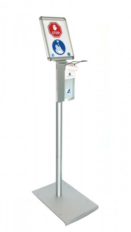 DESI-HYG Desinfektionsmittelständer Aluminium Desinfektionsmittelspender Desinfektionssäule Hygienestation