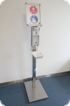 DESI-HYG Desinfektionsmittelständer Edelstahl mit Tropfschale - V2A Desinfektionsmittelspender Desinfektionssäule Hygienestation